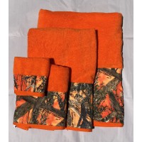 Camo Blaze-Orange Towels-Set of 4 (2 bath-towels)