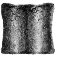 Black Wolf Faux Fur Pillow