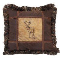 Embroidered Deer Pillow