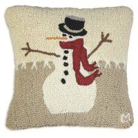 Snowman in Stitches Wool Pillow