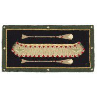 Long Boat Canoe Rug-Green