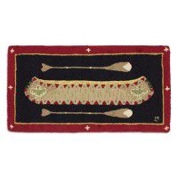 Long Boat Canoe Rug-Red