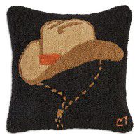 Howdy Man Cowboy Hat Wool Pillow