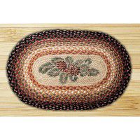 Red Berry and Pine Cone Jute Rug