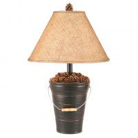 Bucket of Pine Cones Table Lamp