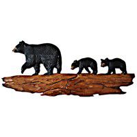 Bear Family Wood Wall Art