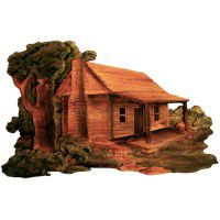 Woodland Cabin Carved Wood Wall Art