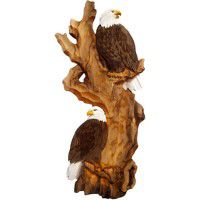 Double Eagle Carved Wood Wall Art