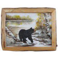 Autumn Morning Bear Wood Wall Art