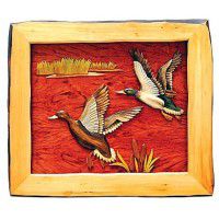 Flying Mallards Wood Wall Art