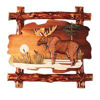 Sunset Moose Wood Wall Art