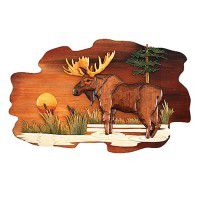 Marshland Moose Wood Wall Art
