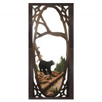 Bear Fishing Carved Screen Door