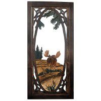 Moose Carved Screen Door