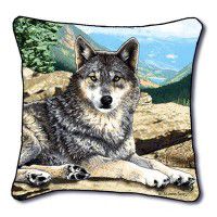 Grey Song Wolf Pillow