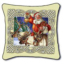 Santa and the Reindeer Pillow