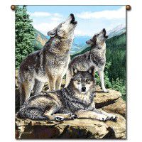 Grey Song Wolf Wall Hanging
