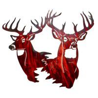 Twin Trophy Deer Metal Wall Art -DISCONTINUED