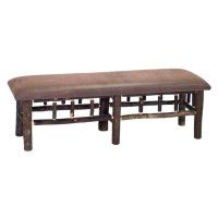 Upholstered Hickory Bench