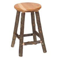 Round Hickory Bar Stool