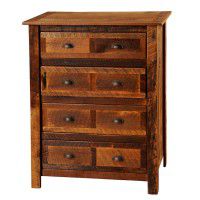 Premium 4 Drawer Barn Wood Dresser with Barn Wood Legs