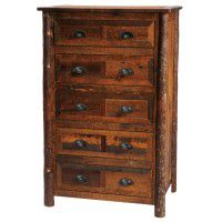 Premium 5 Drawer Barn Wood Dresser with Hickory Legs