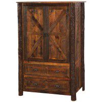 Barn Wood 2 Drawer Wardrobe