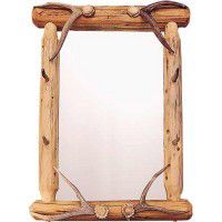 Lodge Pole Mirror with Hangers