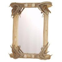 Lodgepole Mirror with Antler Corner Accents