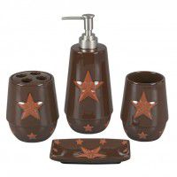 Rust Western Star Bathroom Set