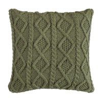 Green Cable Knit Pillow