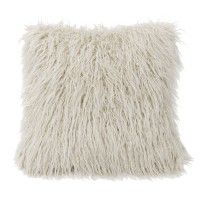 Mongolian White Faux Fur Pillow