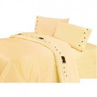 Cream Embroidered Bear Sheets