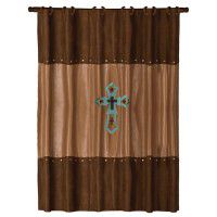 Embroidered Cross Shower Curtain