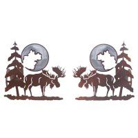 Moose and Pine Curtain Rod Brackets & Tie Backs