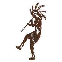 Native American Flute Player 2 Metal Wall Art