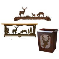 Whitetail Deer Towel Bars and Bath Hardware