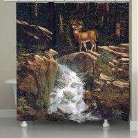 Above the Falls - Deer Shower Curtain
