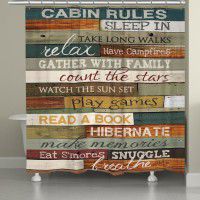 Cabin Rules Shower Curtain