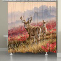 Deer in Lifting Fog Shower Curtain