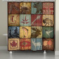 Lodge Patch Shower Curtain