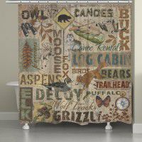 Rustic Words Shower Curtain