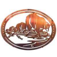 Fish Tales Oval Bear Metal Wall Art -DISCONTINUED