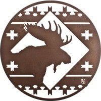 Moose Lodge Round Metal Wall Art -DISCONTINUED