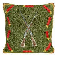 Shotguns and Shells Hooked Wool Pillow
