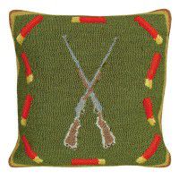 Shotguns and Shells Hooked Wool Pillow