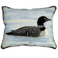 Peaceful Loon Needlepoint Pillow