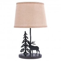 Burlap Shade Elk Lamp-CLEARANCE