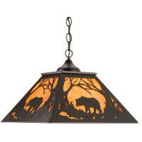 Bear At Dawn Square Pendant Light