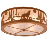 Wolf On The Loose Flush Mount Ceiling Light